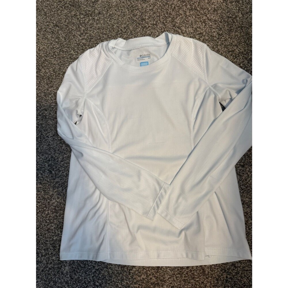 Columbia Soft Baby Blue/White Long Sleeve Athletic Shirt